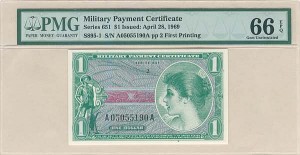 Military Payment Ceritificate - Series 651 $1 Issued
